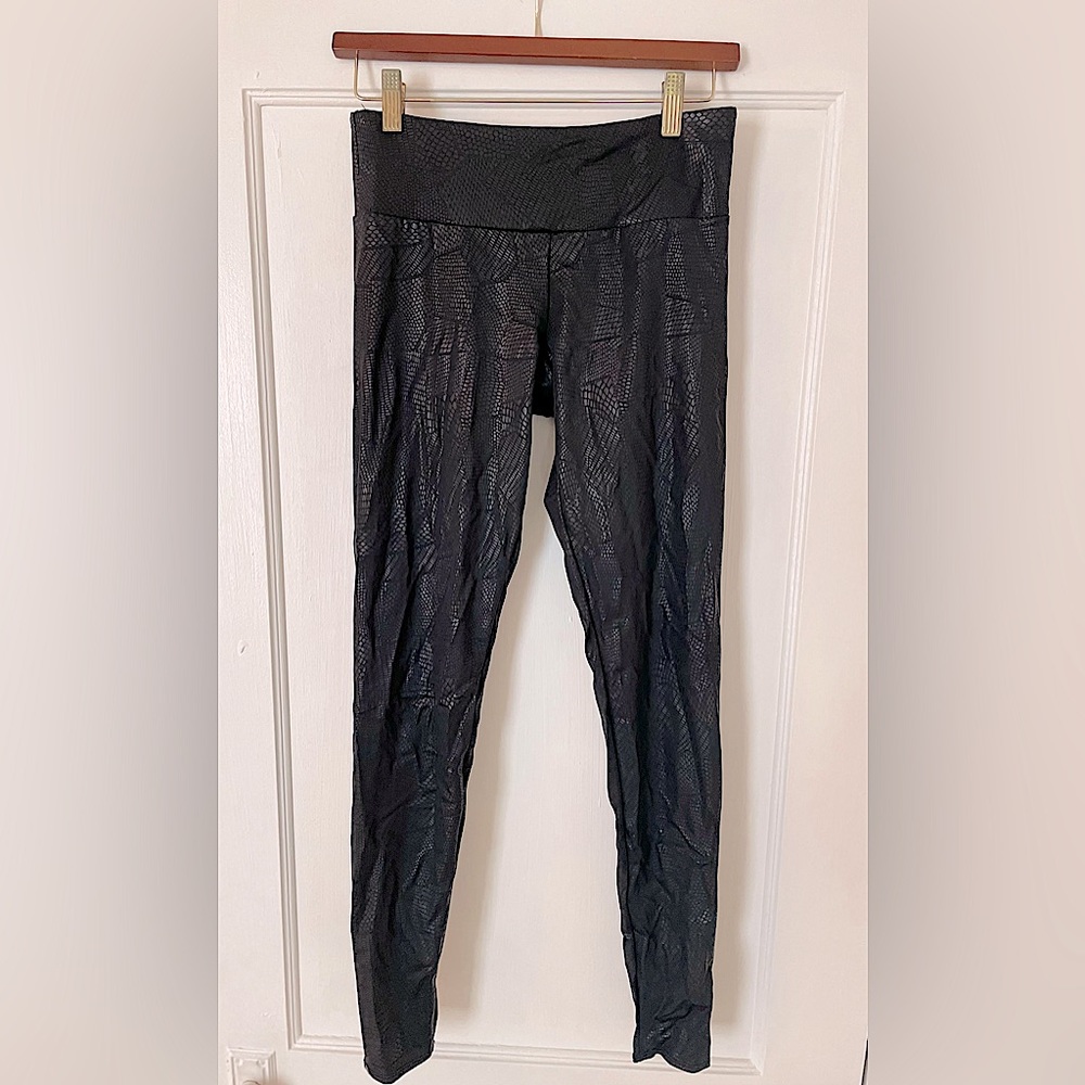 Black, snakeskin leggings